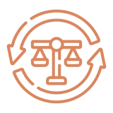 Justice symbol with recycling arrows