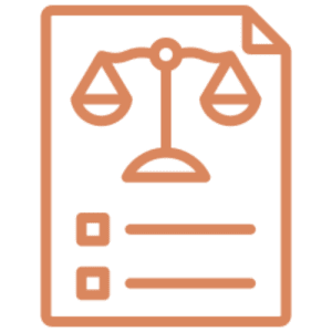 Legal document icon with scales